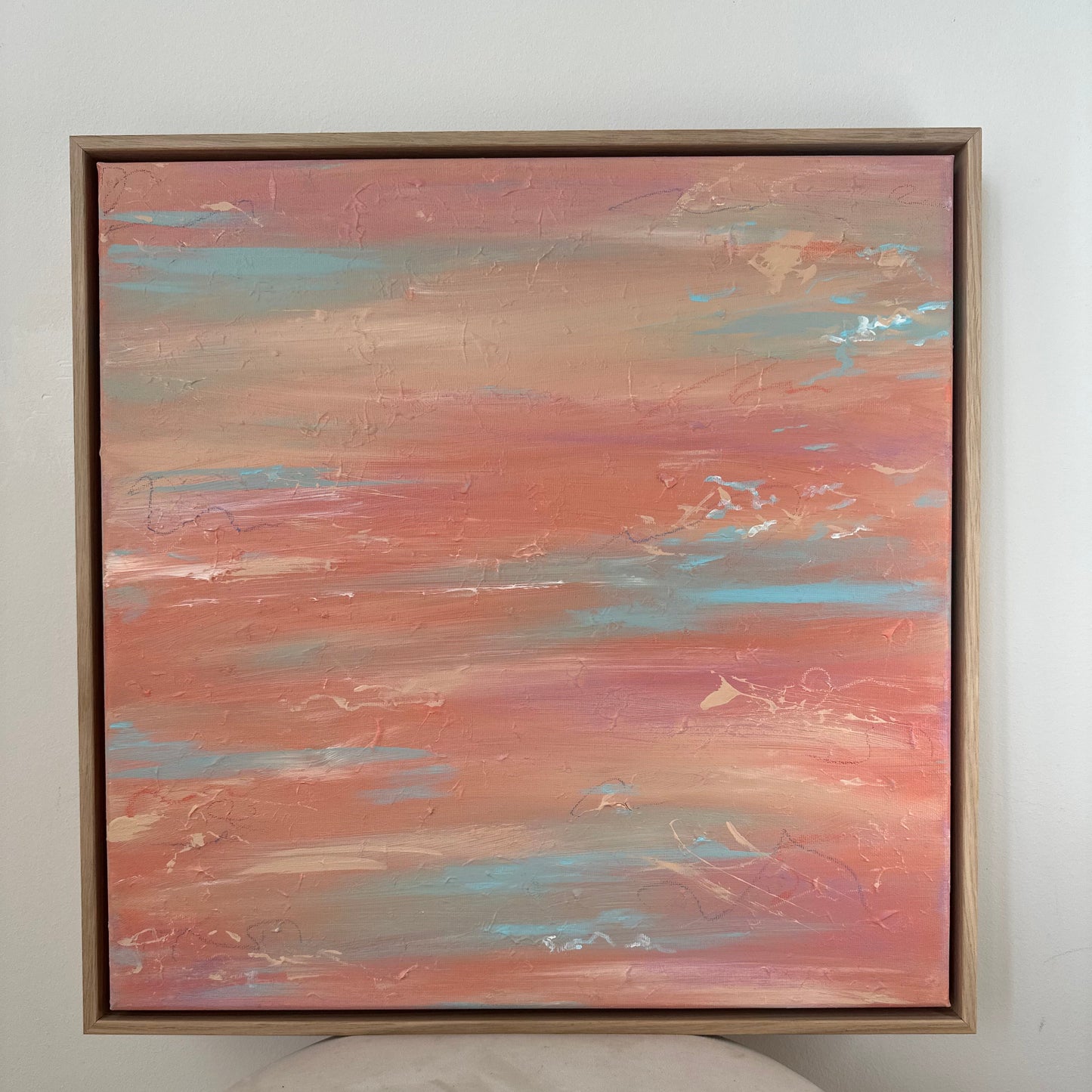 Abstraktes Kunstwerk über Sonnenuntergang