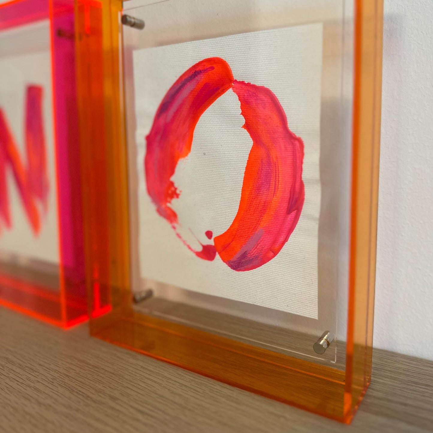 pink and orange painting