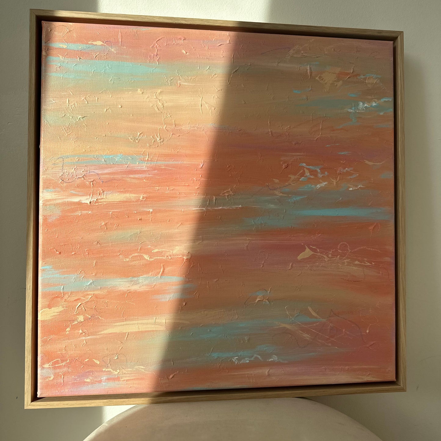 Sunset painting on canvas with frame