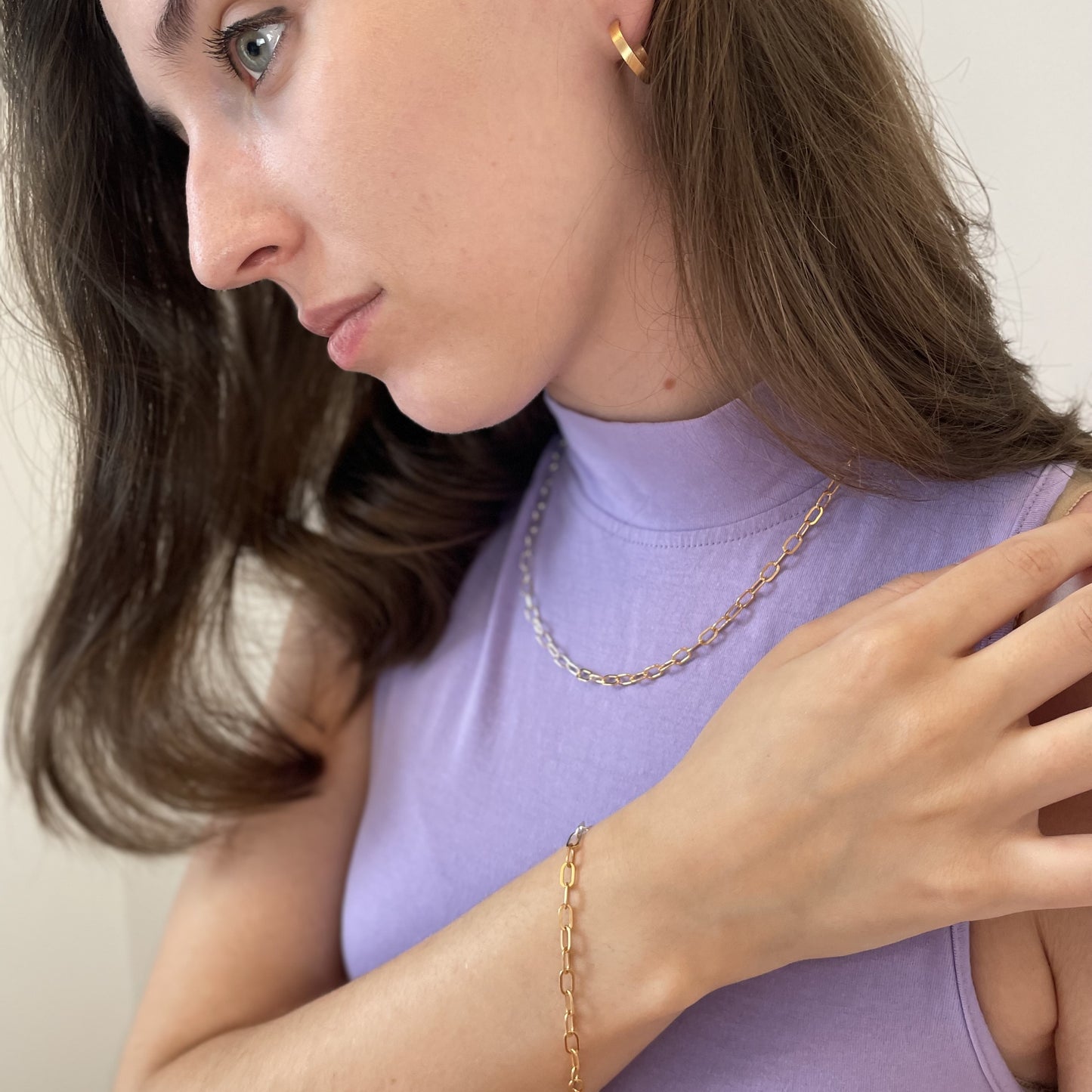 Grace Set SIBER/ROSÉGOLD - Ohrringe, Halskette & Armkette