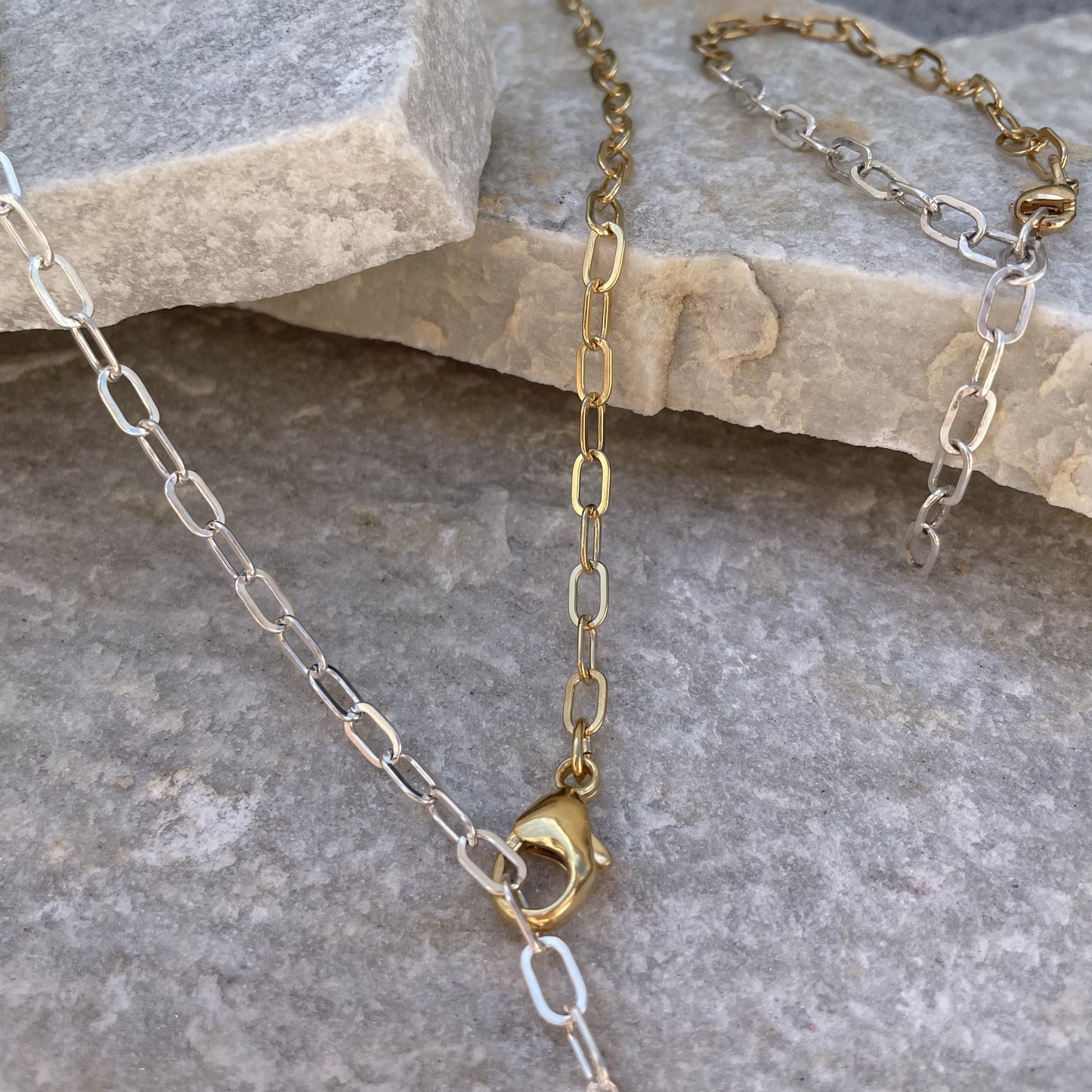 Grace Set SILBER/GOLD - Halskette & Armkette - bicolor