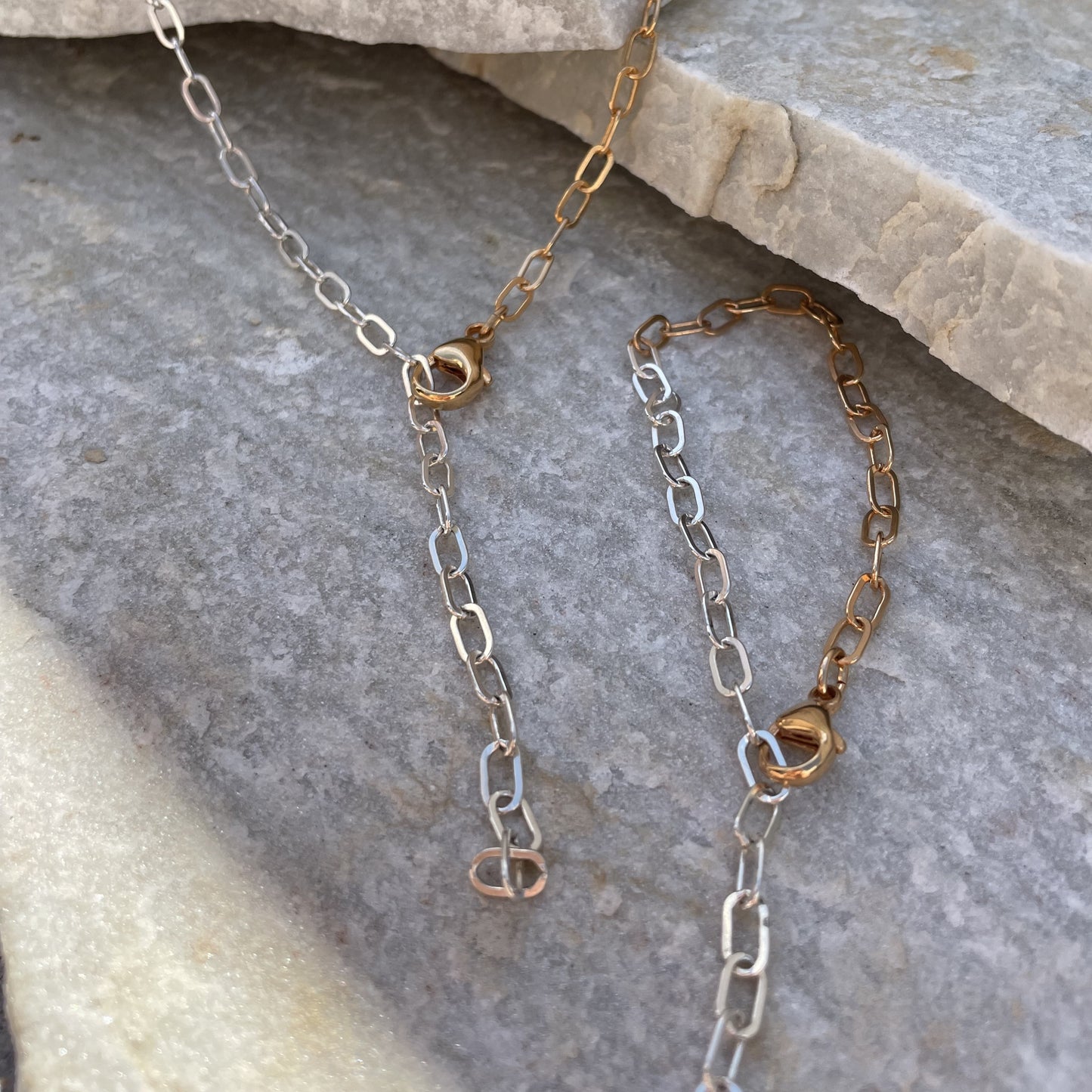 Grace Set SILBER/ROSÉGOLD - Halskette & Armkette - bicolor