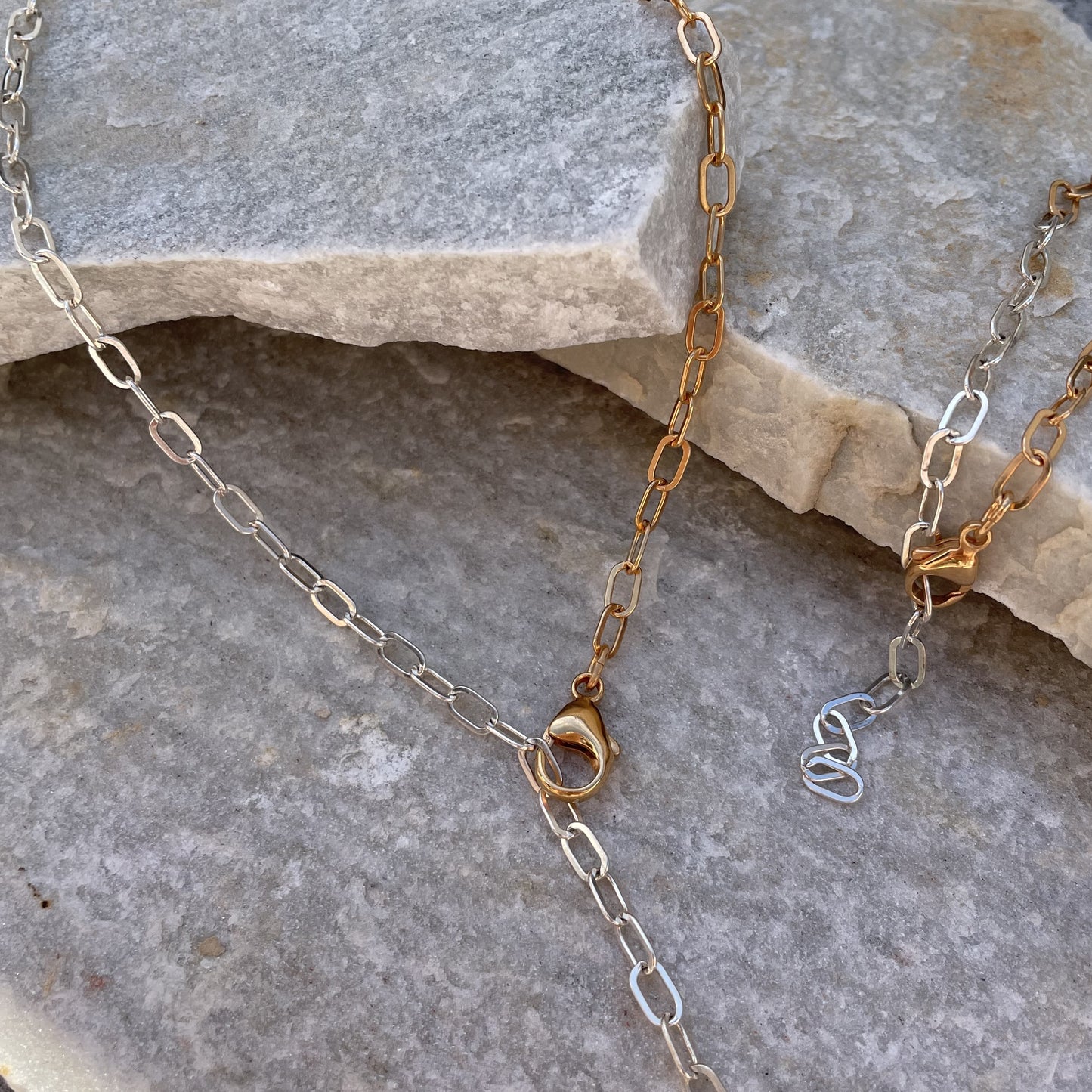 Grace Set SILBER/ROSÉGOLD - Halskette & Armkette - bicolor