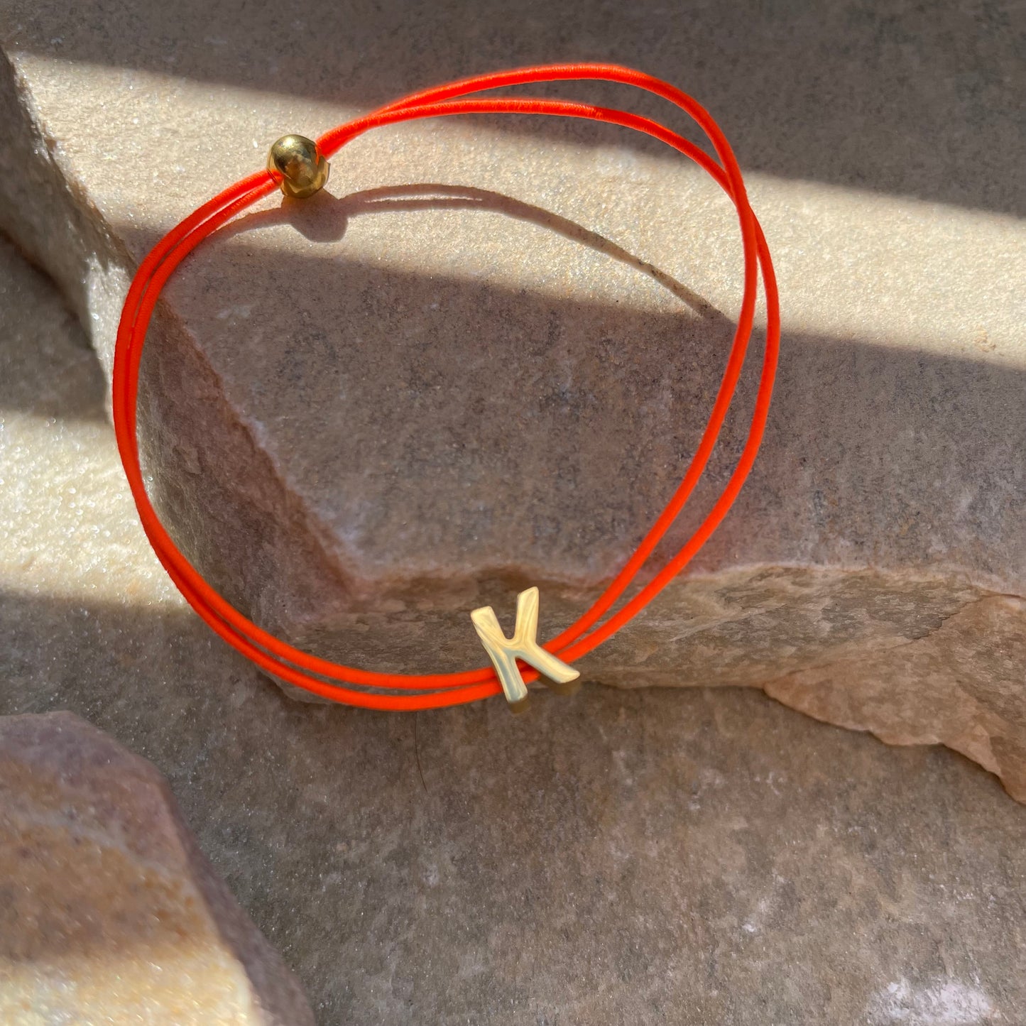 Lettre Armband ORANGE/GOLD