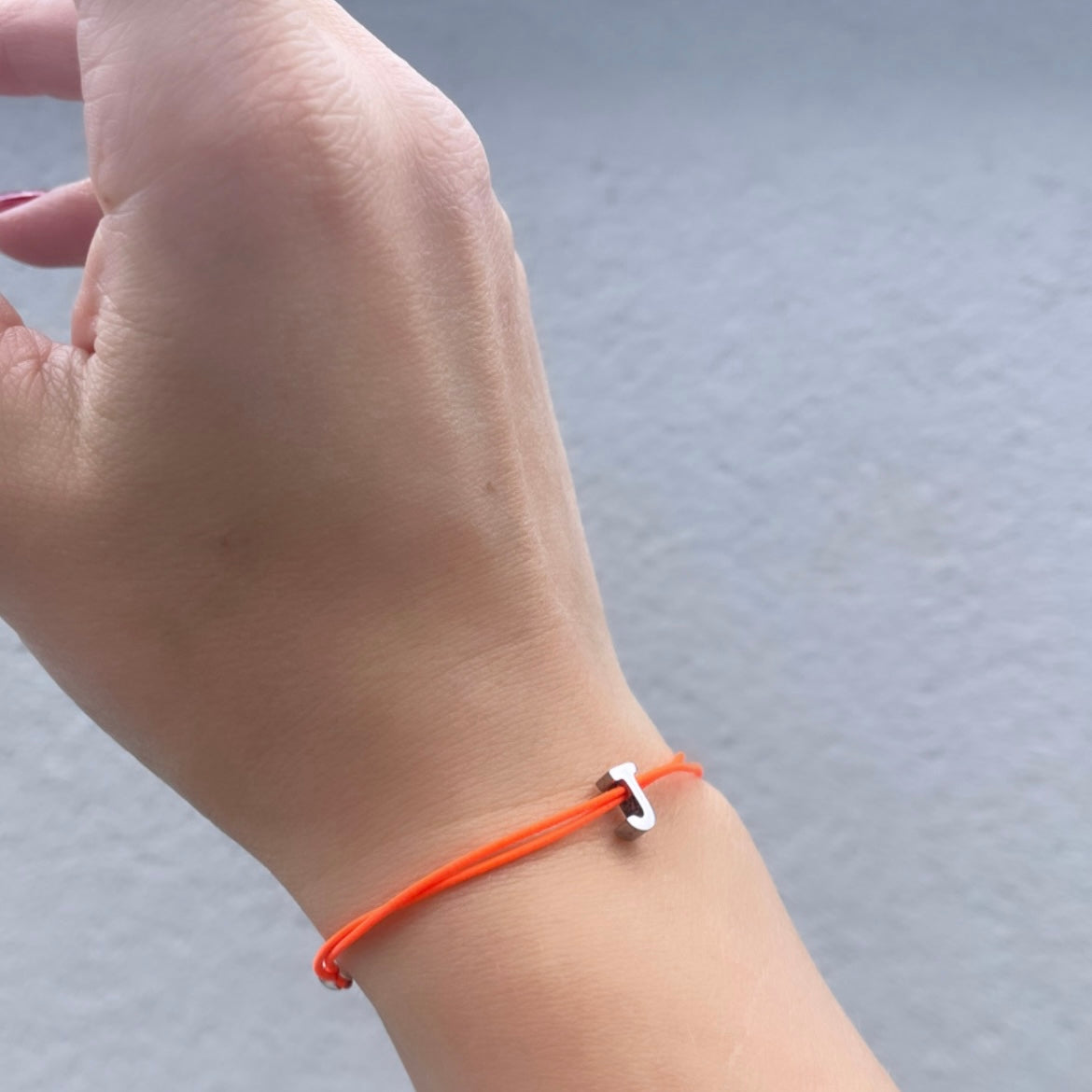 Lettre Armband ORANGE/SILBER