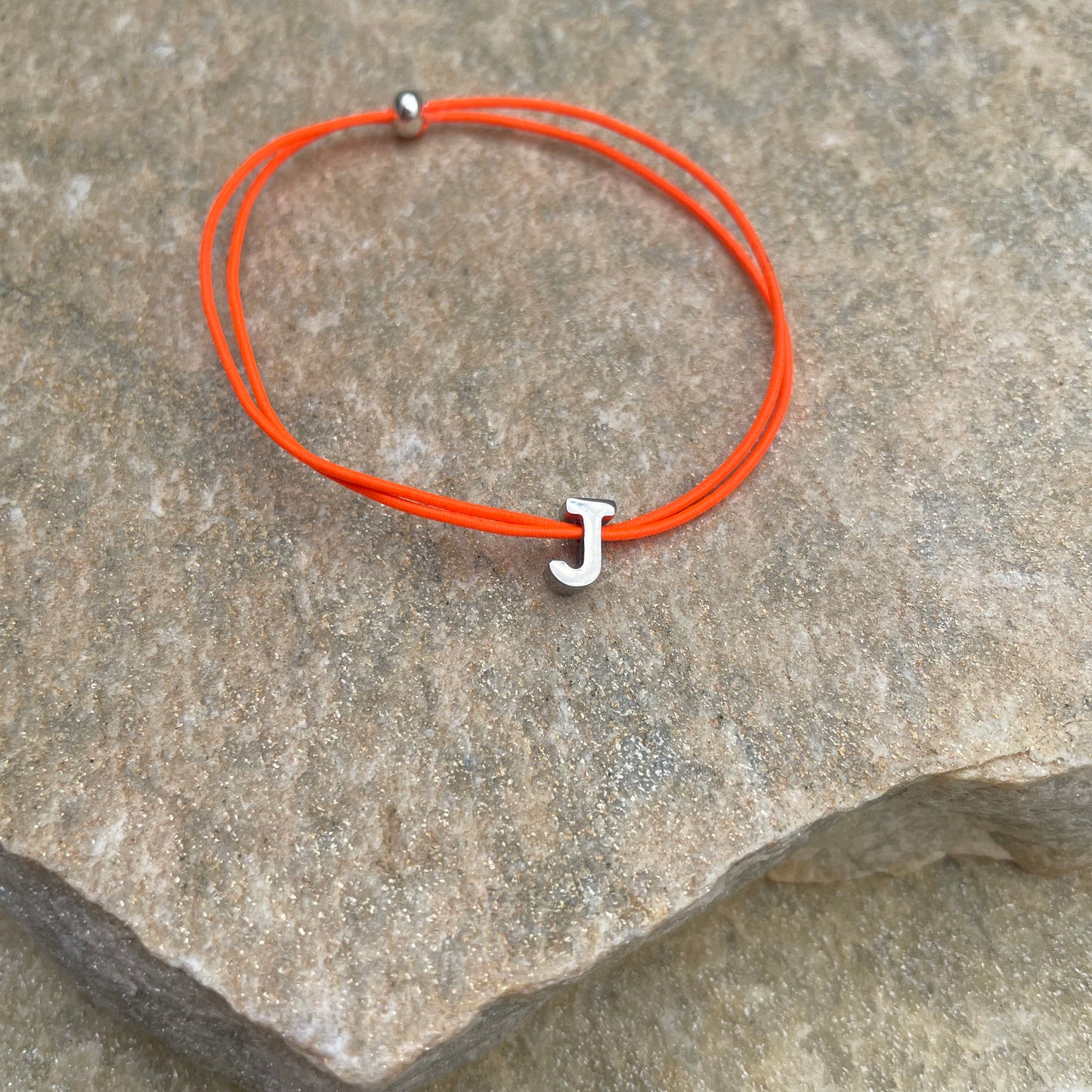 Lettre Armband ORANGE/SILBER