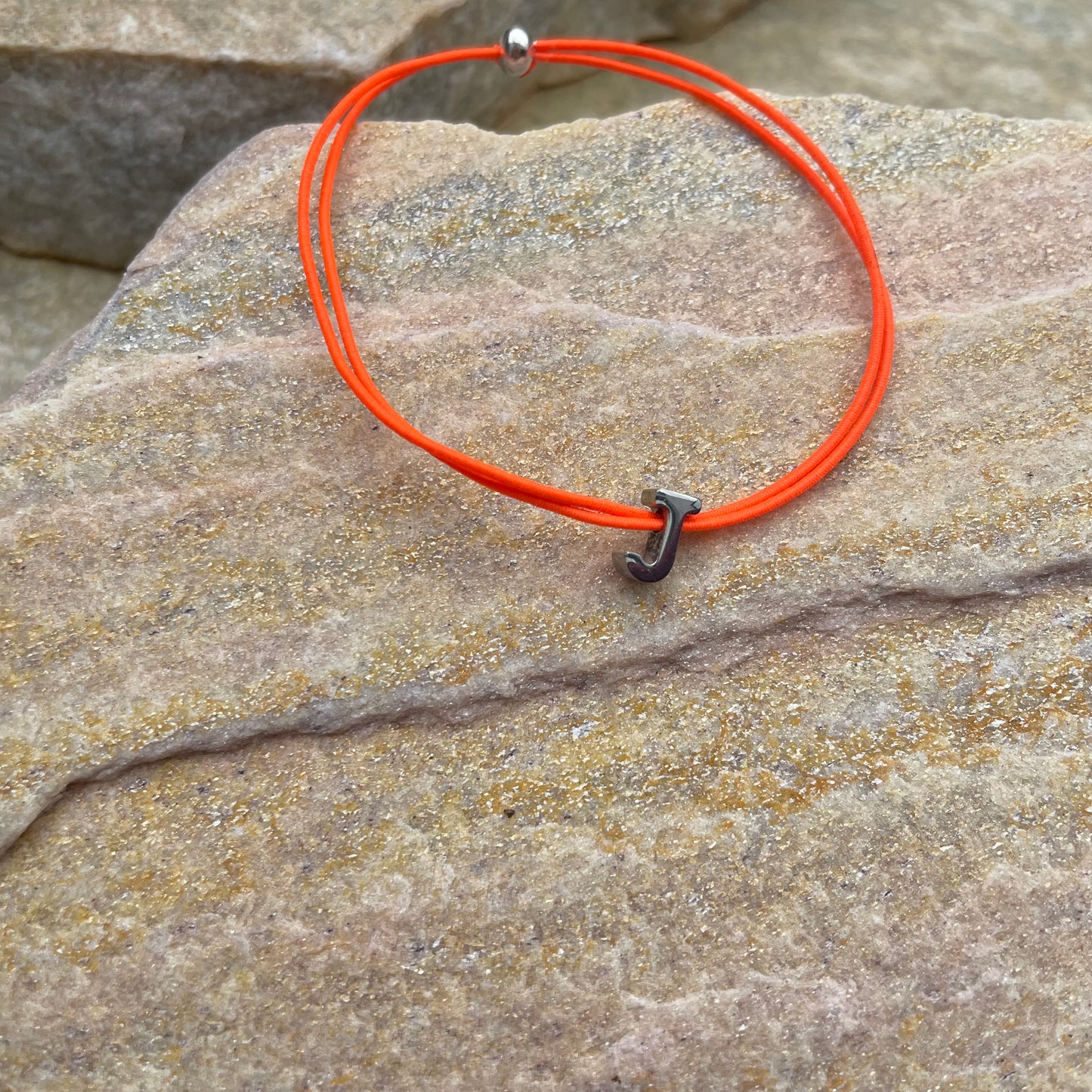 Lettre Armband ORANGE/SILBER